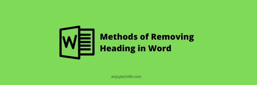 Removing Heading in Word
