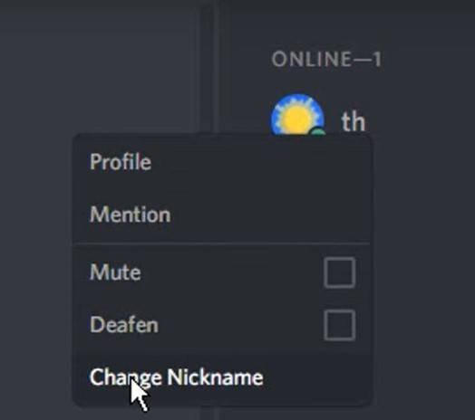 Nickname- Change 
