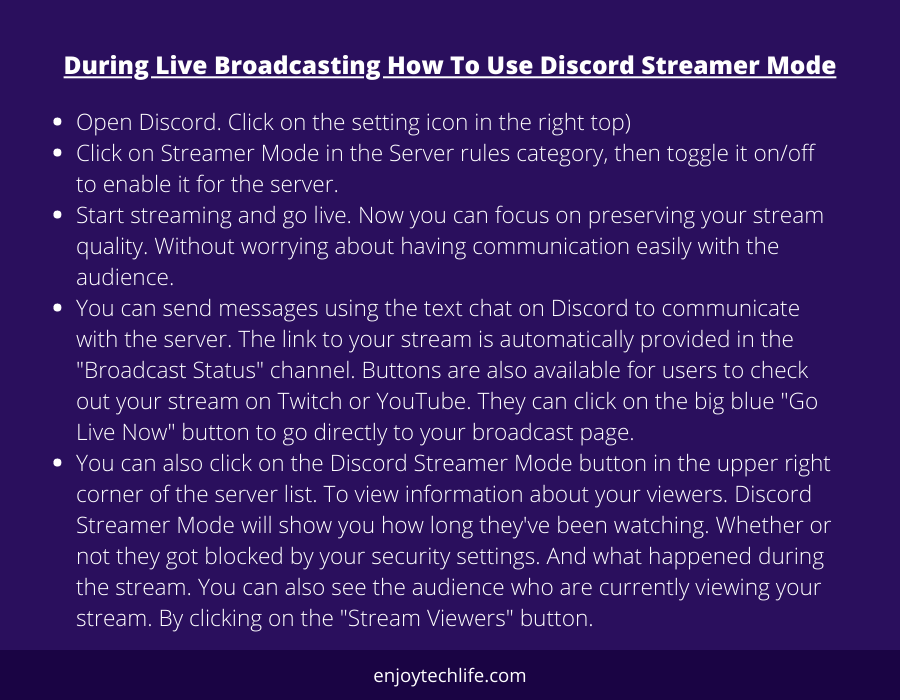 During Live Broadcasting How To Use Discord Streamer Mode