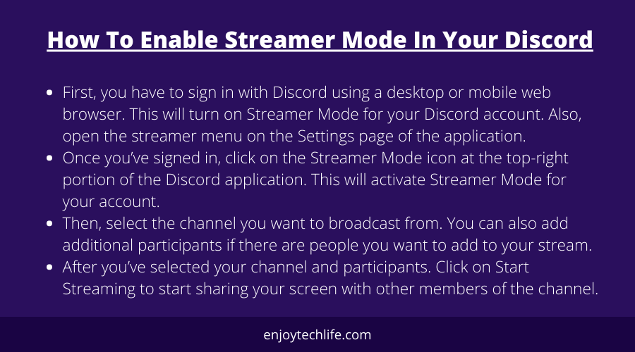 How To Enable Streamer Mode In Your Discord