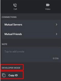 Locating Discord User ID on Android and iOS