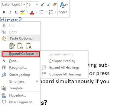 How to Create Collapsible Headings in Word - Enjoytechlife