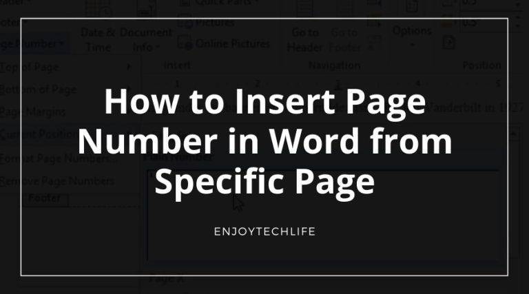 How to Insert Page Number in Word from Specific Page