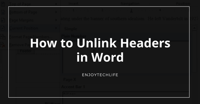 How to Unlink Headers in Word