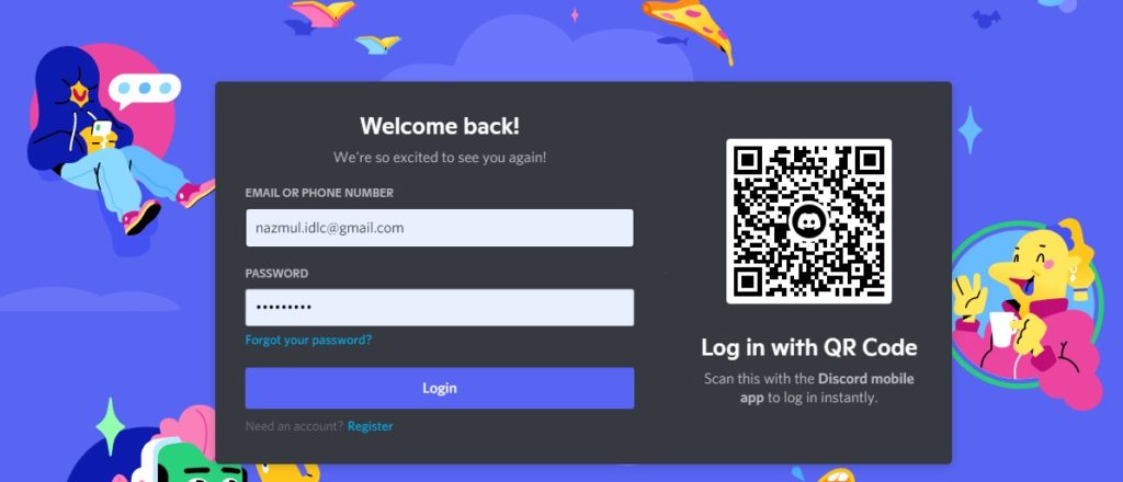 Launch Discord and Select Forgot Password