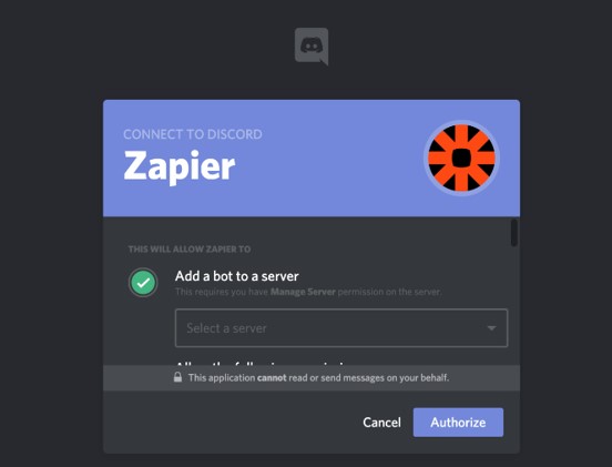 Discord profile to Zapier