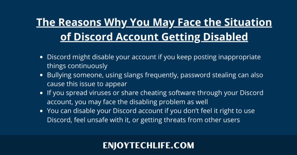 The Reasons Why You May Face the Situation of Discord Account Getting Disabled