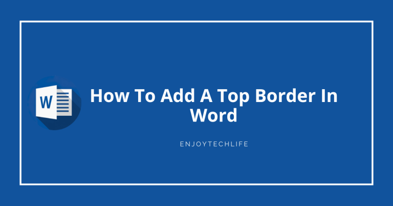 Add A Top Border In Word