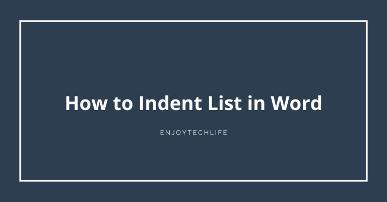 How to Indent List in Word