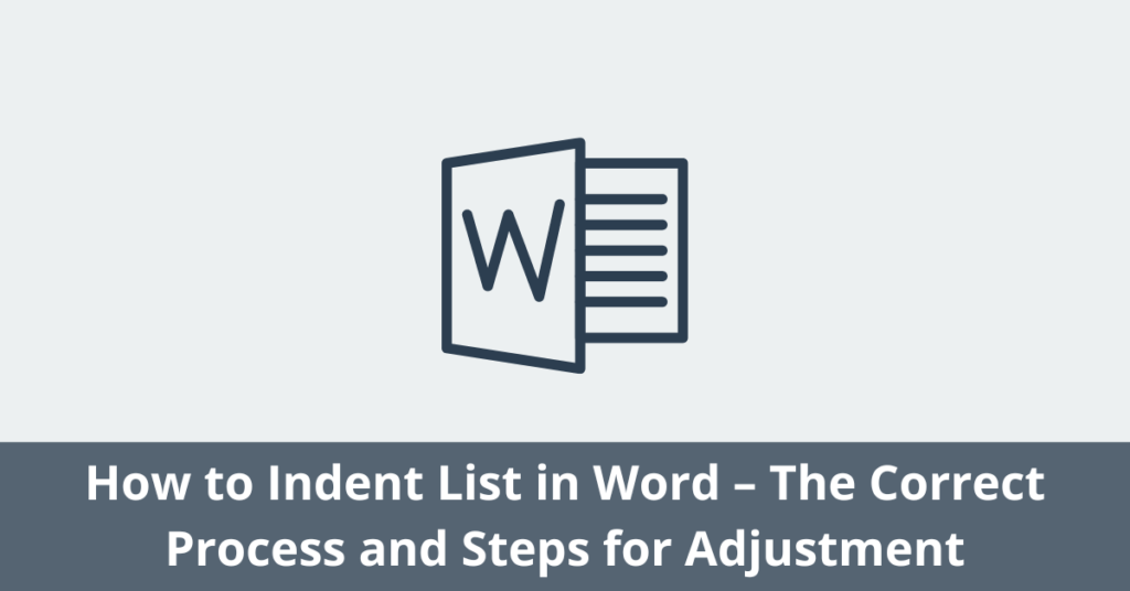 Indent List in Word Adjustment