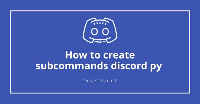 How to create subcommands discord py 