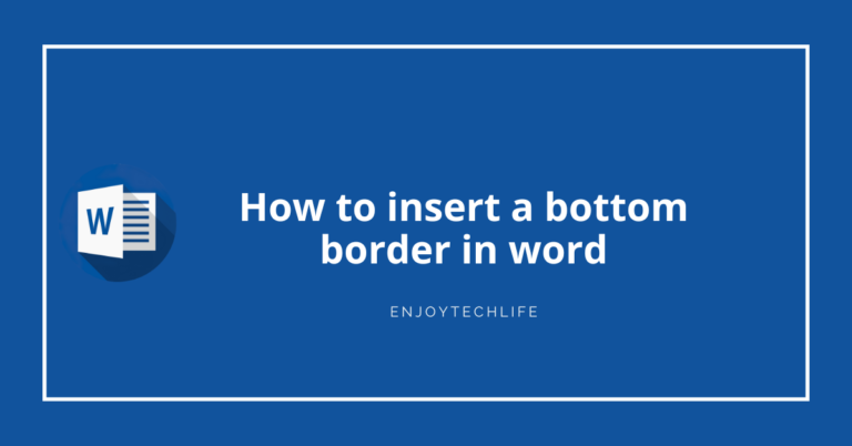 How to insert a bottom border in word